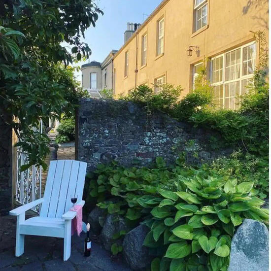 The private south-facing garden